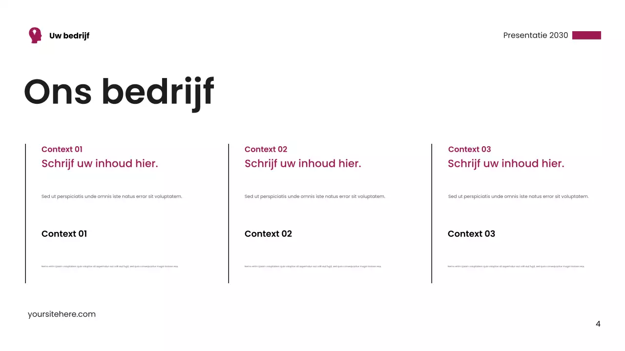 Roze modern visitekaartje