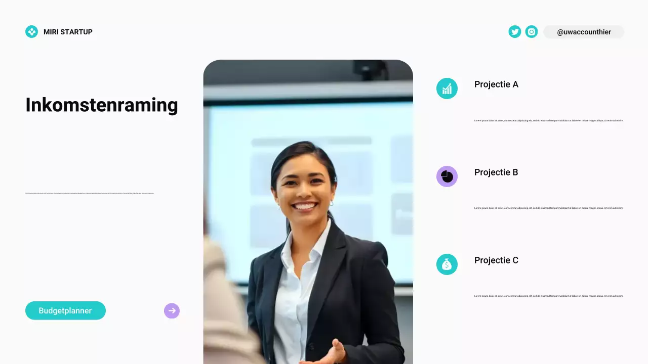 Moderne Bento Grid Budget Planner in Teal en Paars