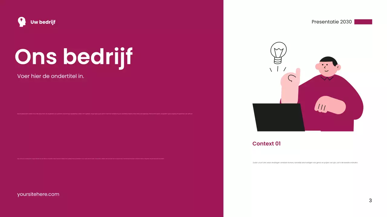 Roze modern visitekaartje