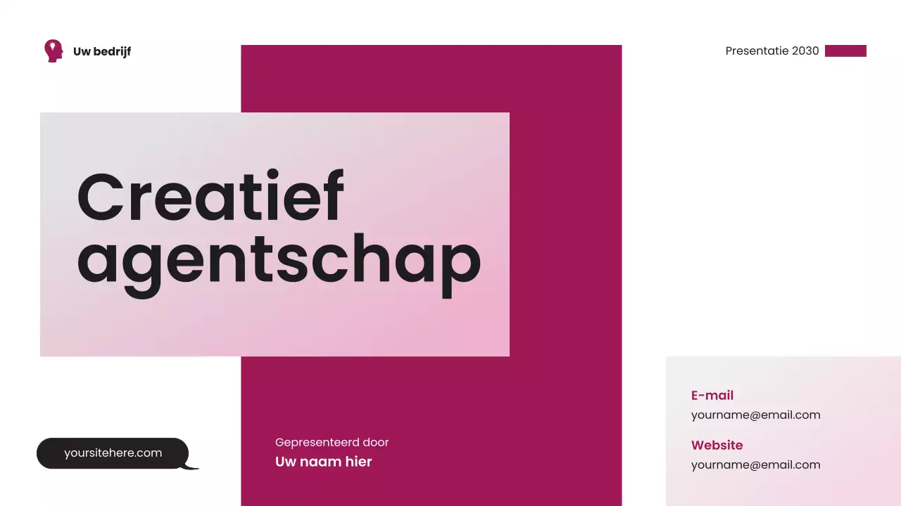 Roze modern visitekaartje