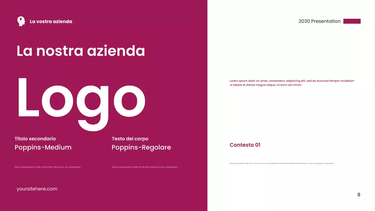 Biglietto da visita moderno rosa