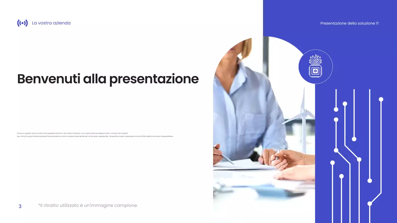 Presentazione della tecnologia moderna blu