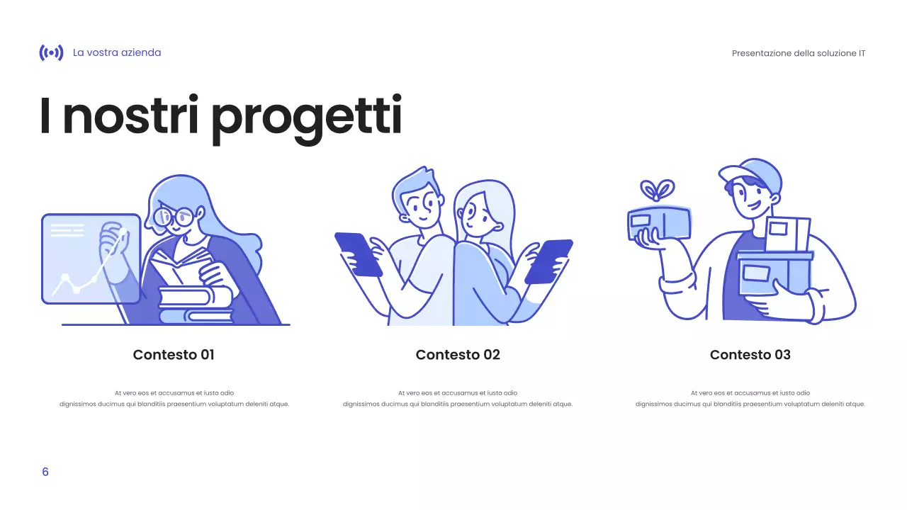 Presentazione della tecnologia moderna blu