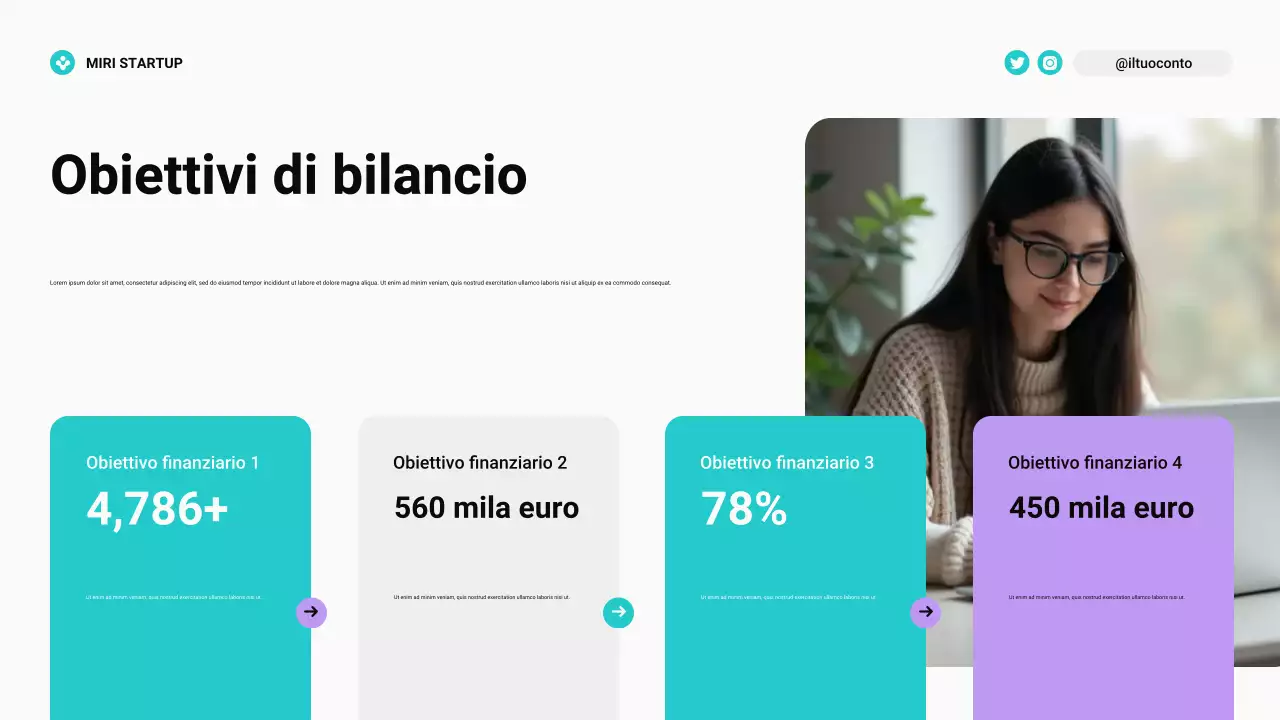 Planner budget moderno Bento Grid verde acqua e viola