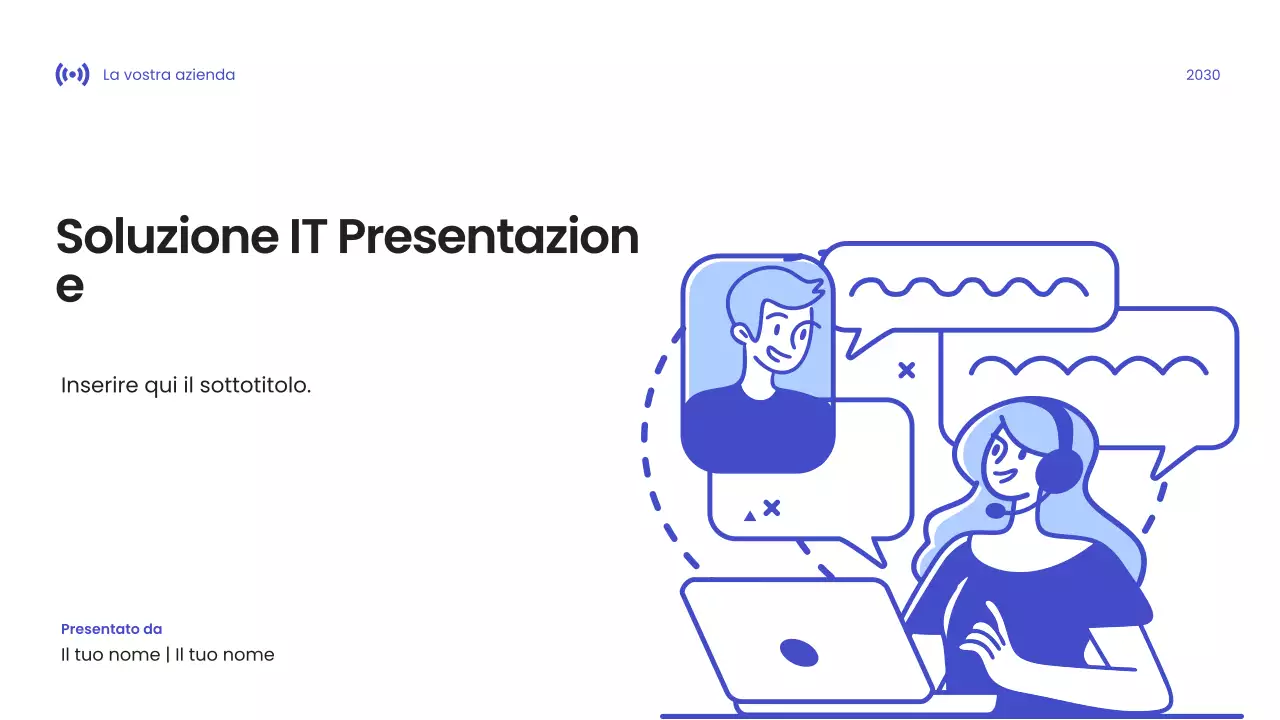 Presentazione della tecnologia moderna blu