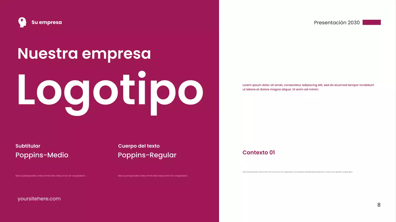 Tarjeta de presentación moderna en color rosa