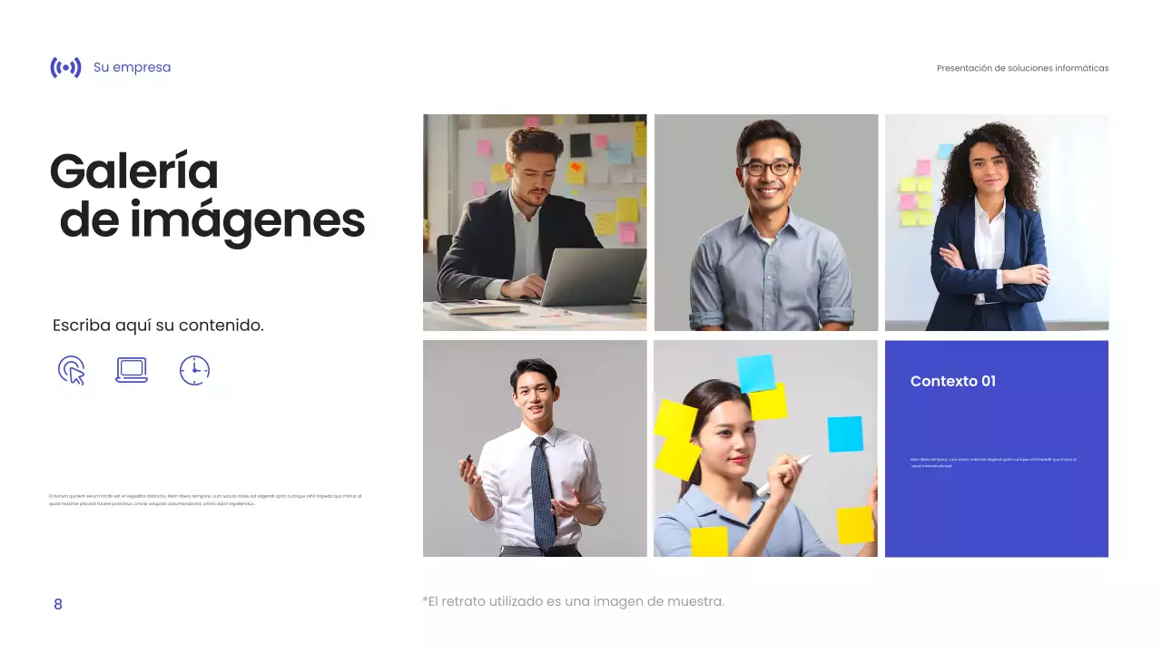 Presentación de tecnología moderna en azul