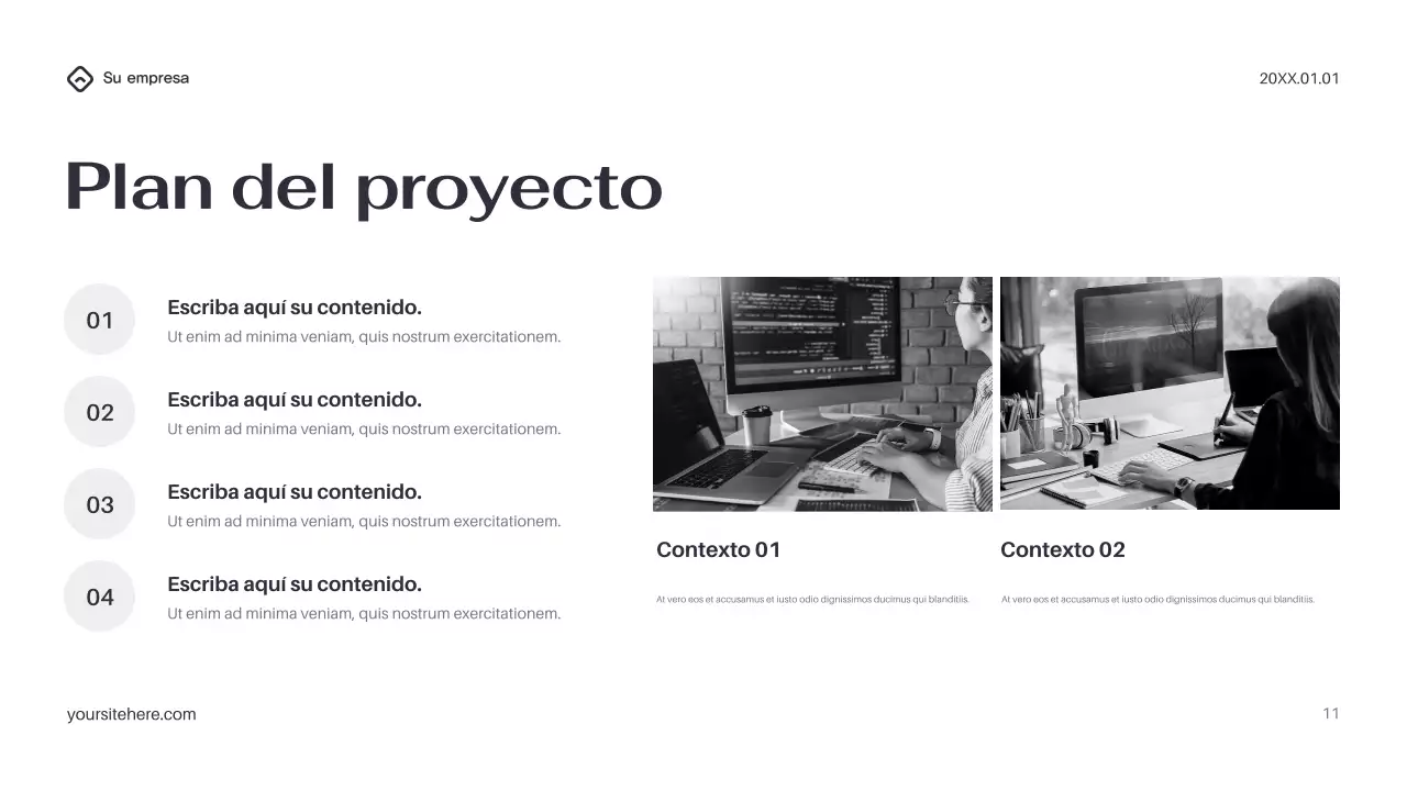 Presentación de TI moderna en negro