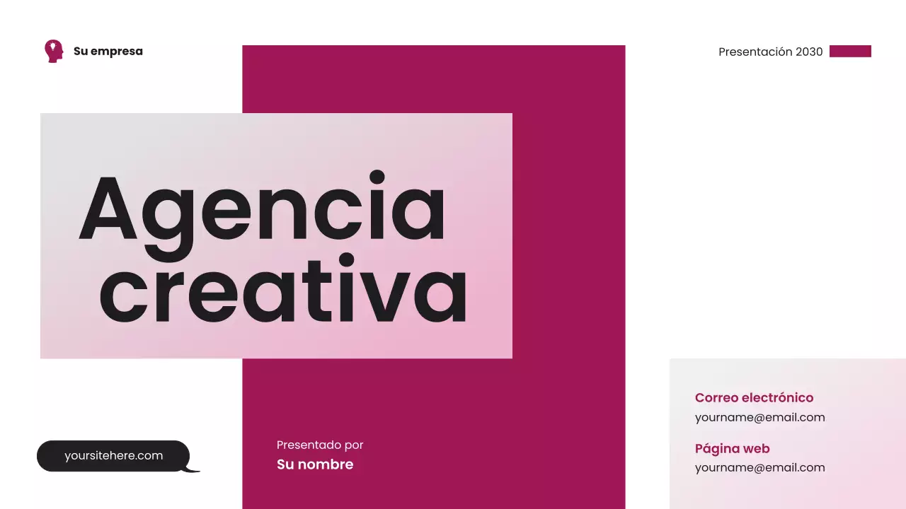 Tarjeta de presentación moderna en color rosa