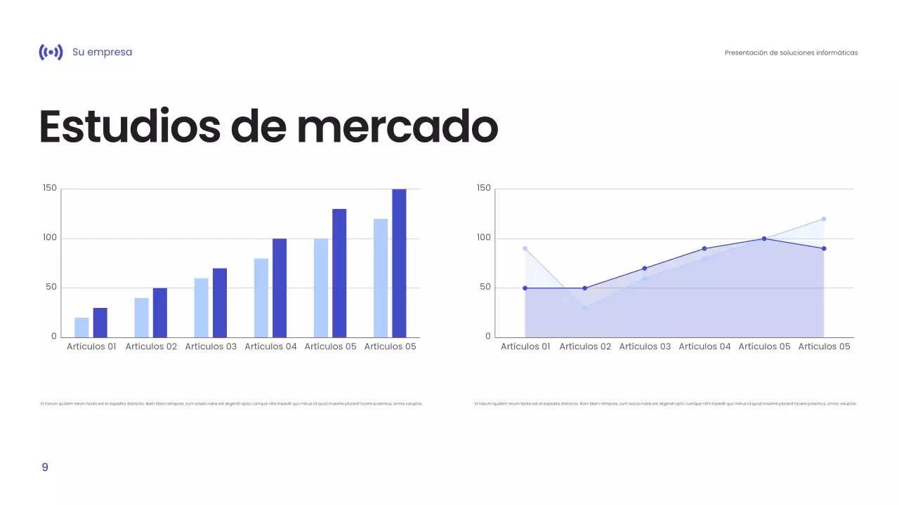 Presentación de tecnología moderna en azul