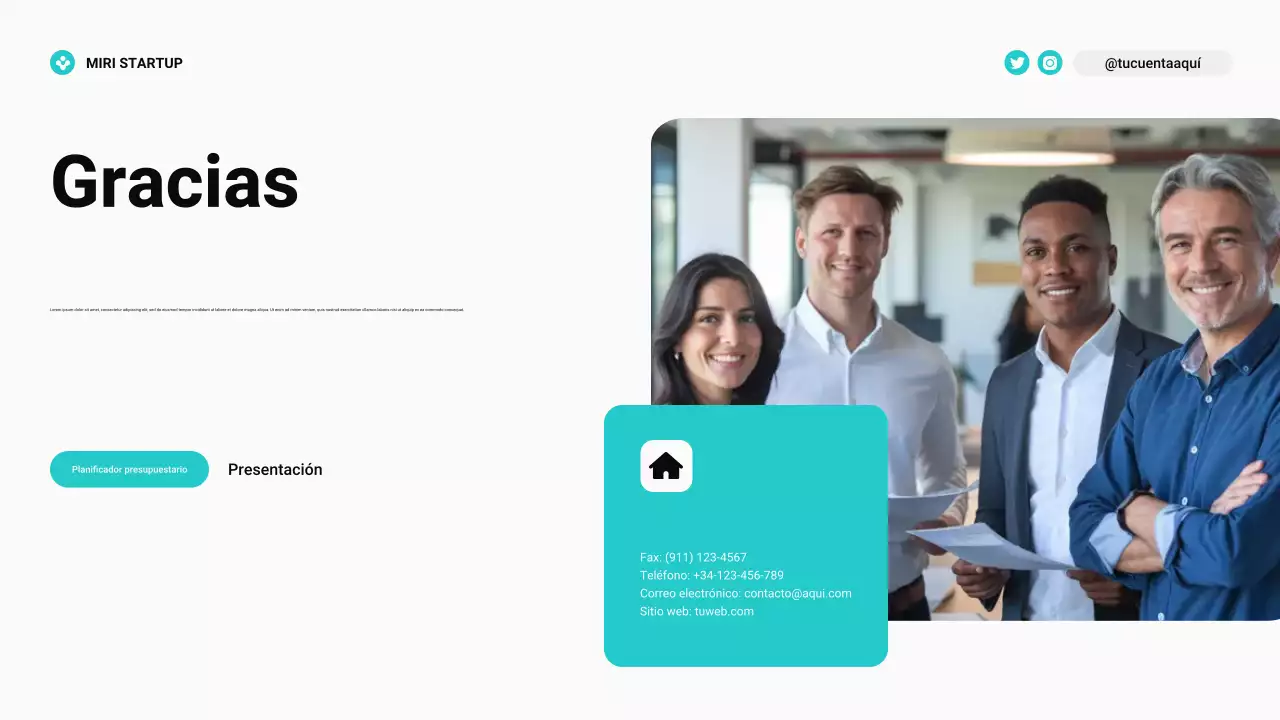 Planificador de presupuesto con cuadrícula bento moderna en color verde azulado y morado