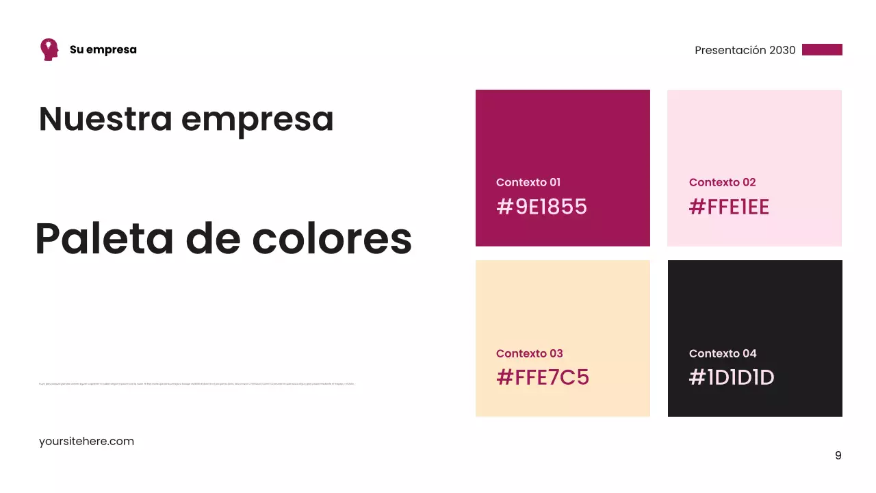 Tarjeta de presentación moderna en color rosa