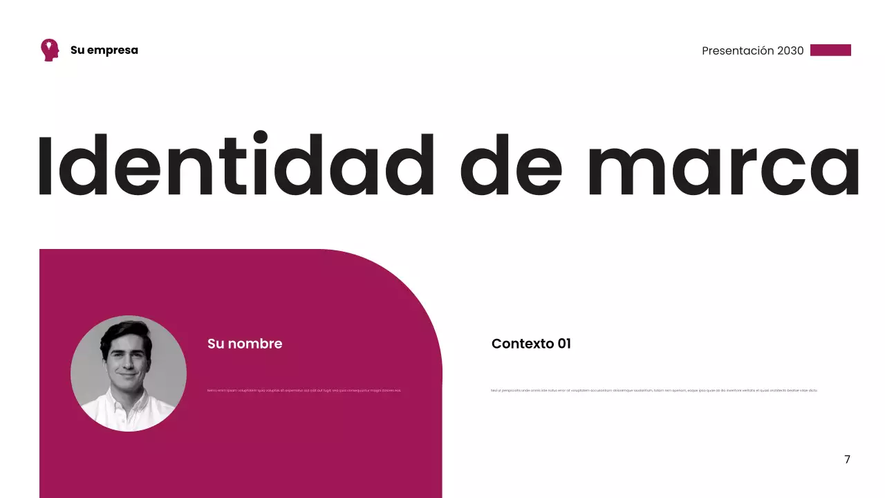 Tarjeta de presentación moderna en color rosa