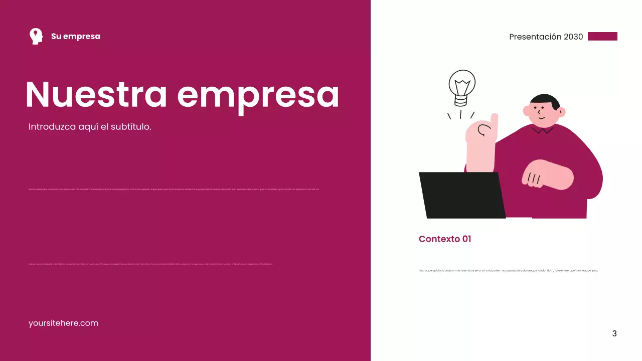 Tarjeta de presentación moderna en color rosa