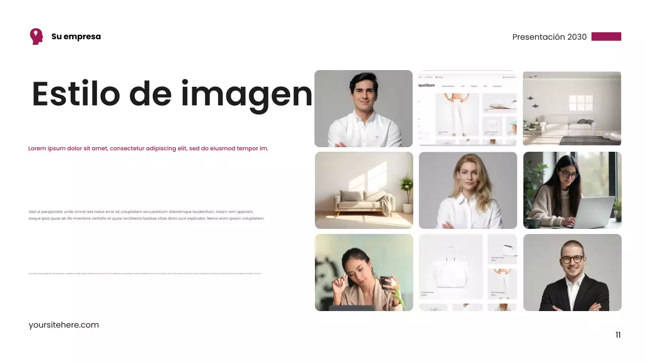 Tarjeta de presentación moderna en color rosa