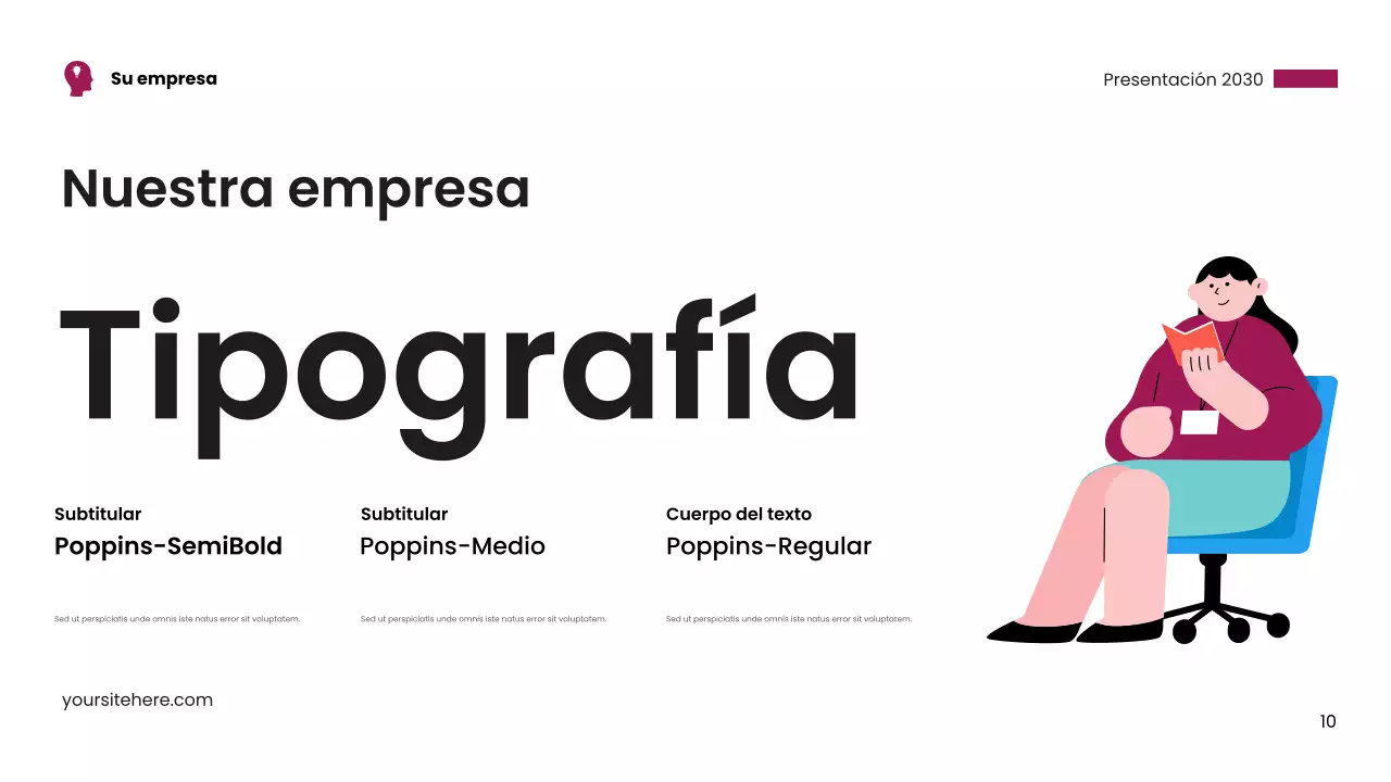 Tarjeta de presentación moderna en color rosa