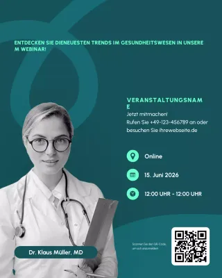 Teal Green Flat Modern Healthcare Webinar-Event-Beitrag