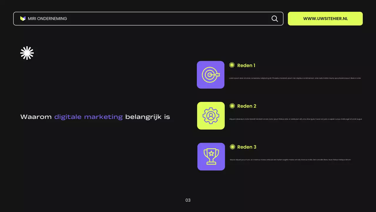 zwart paars en groen moderne digitale marketingpresentatie