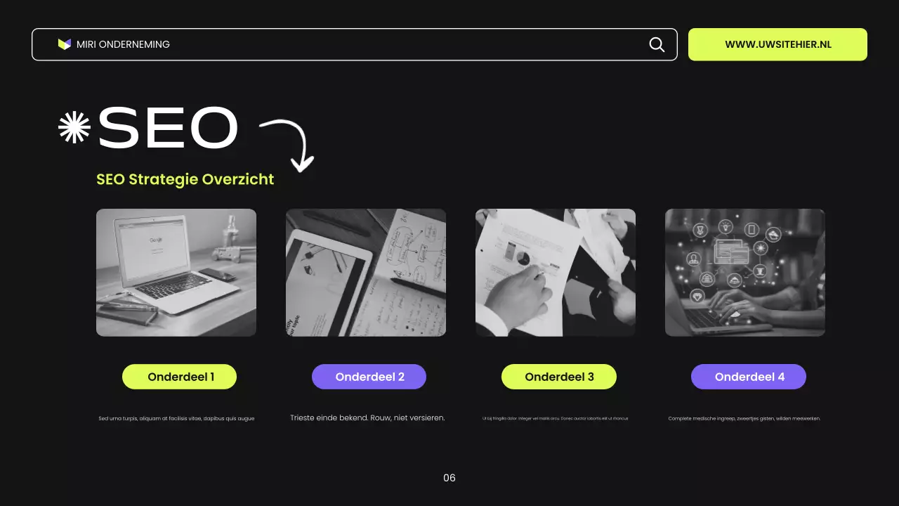 zwart paars en groen moderne digitale marketingpresentatie