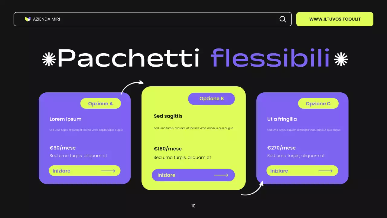 presentazione di marketing digitale moderno nero viola e verde