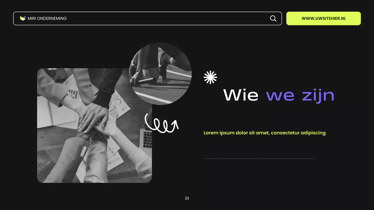 zwart paars en groen moderne digitale marketingpresentatie