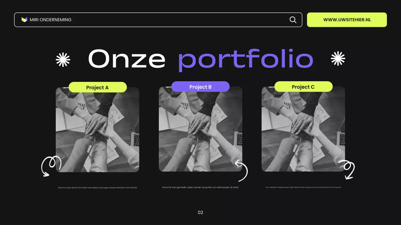 zwart paars en groen moderne digitale marketingpresentatie