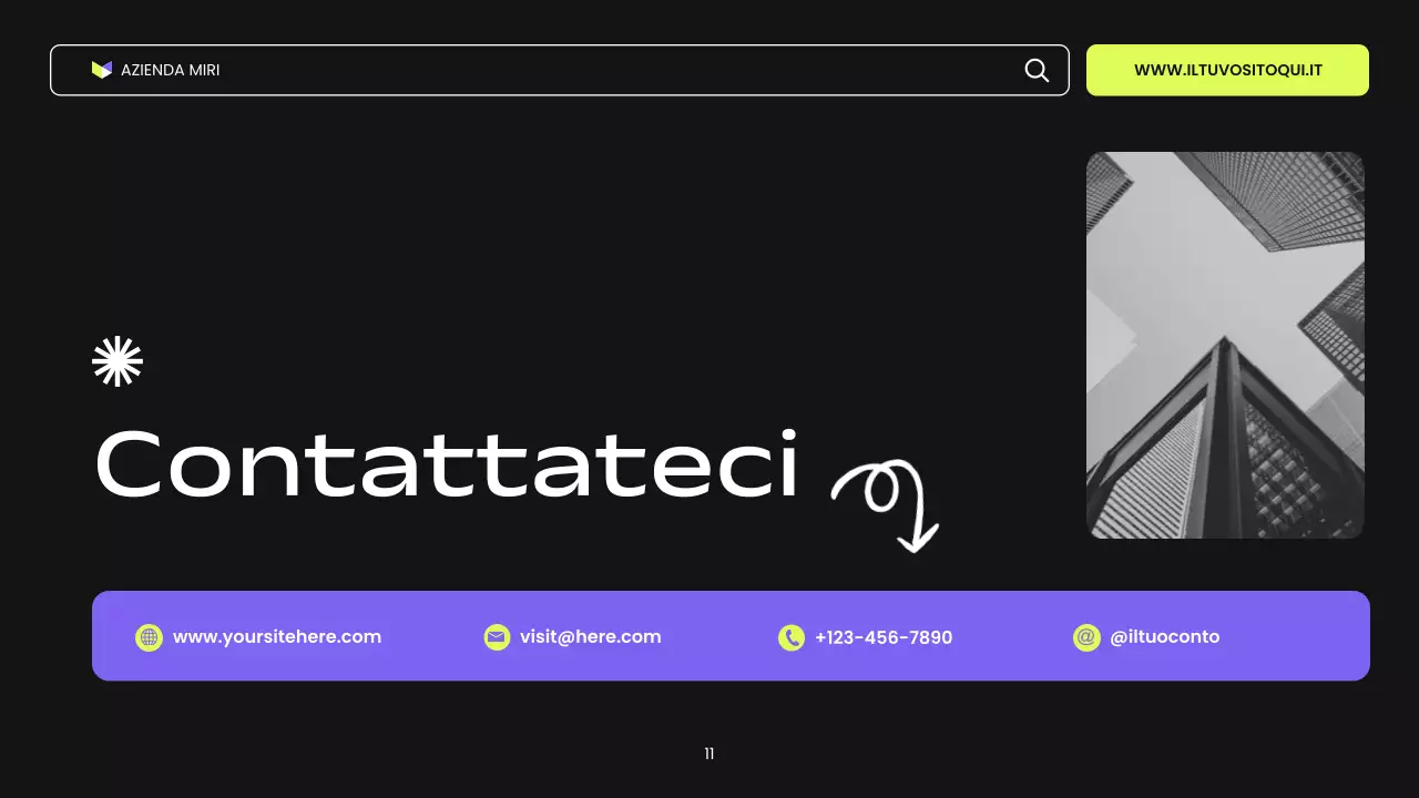 presentazione di marketing digitale moderno nero viola e verde