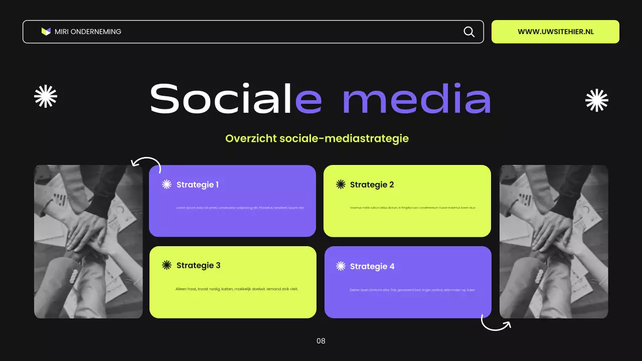 zwart paars en groen moderne digitale marketingpresentatie