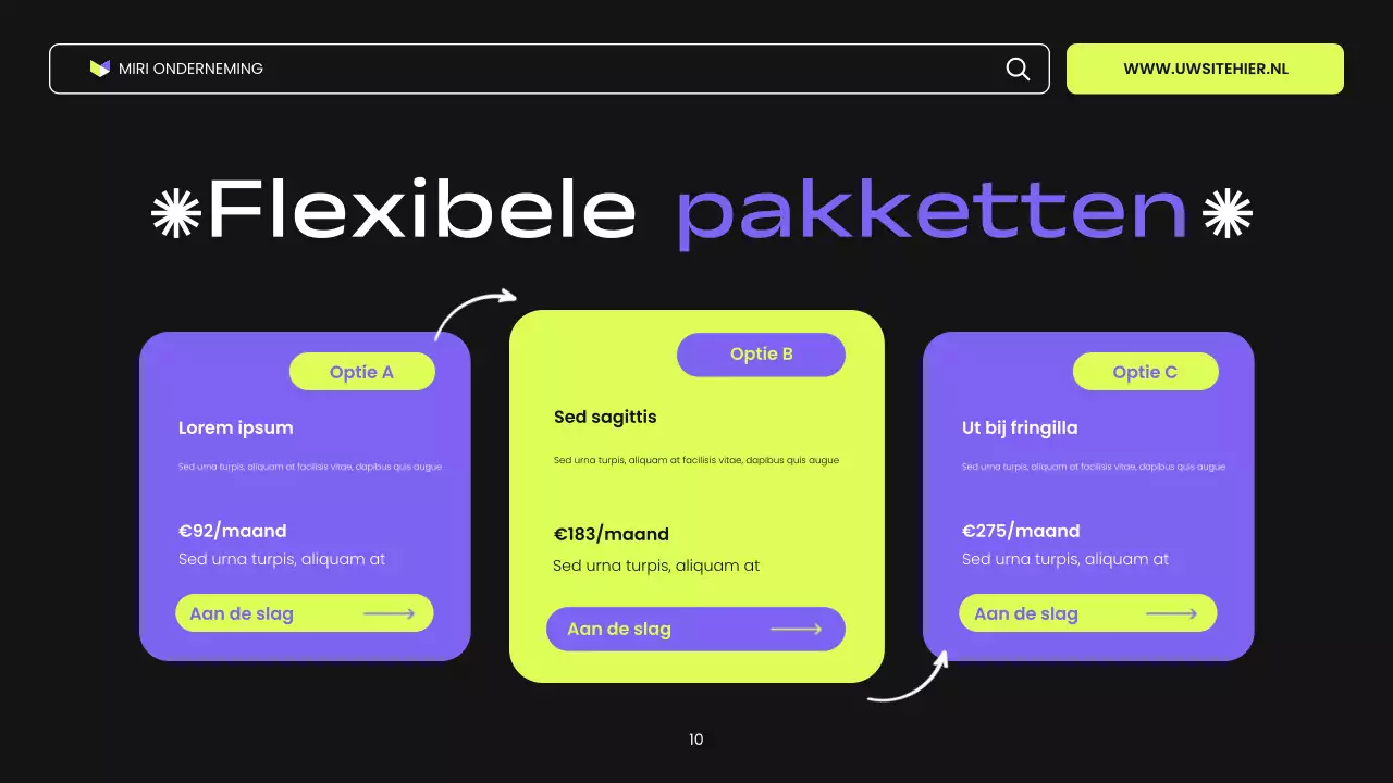 zwart paars en groen moderne digitale marketingpresentatie