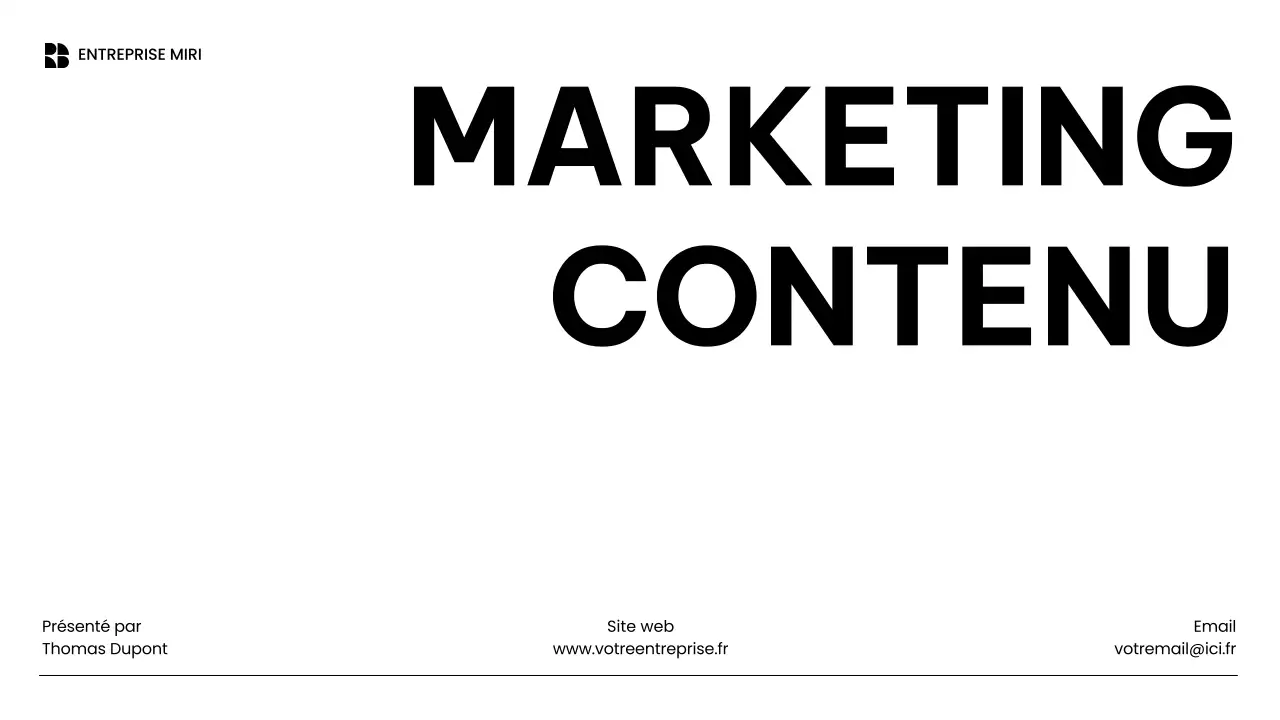 présentation de marketing de contenu blanc moderne