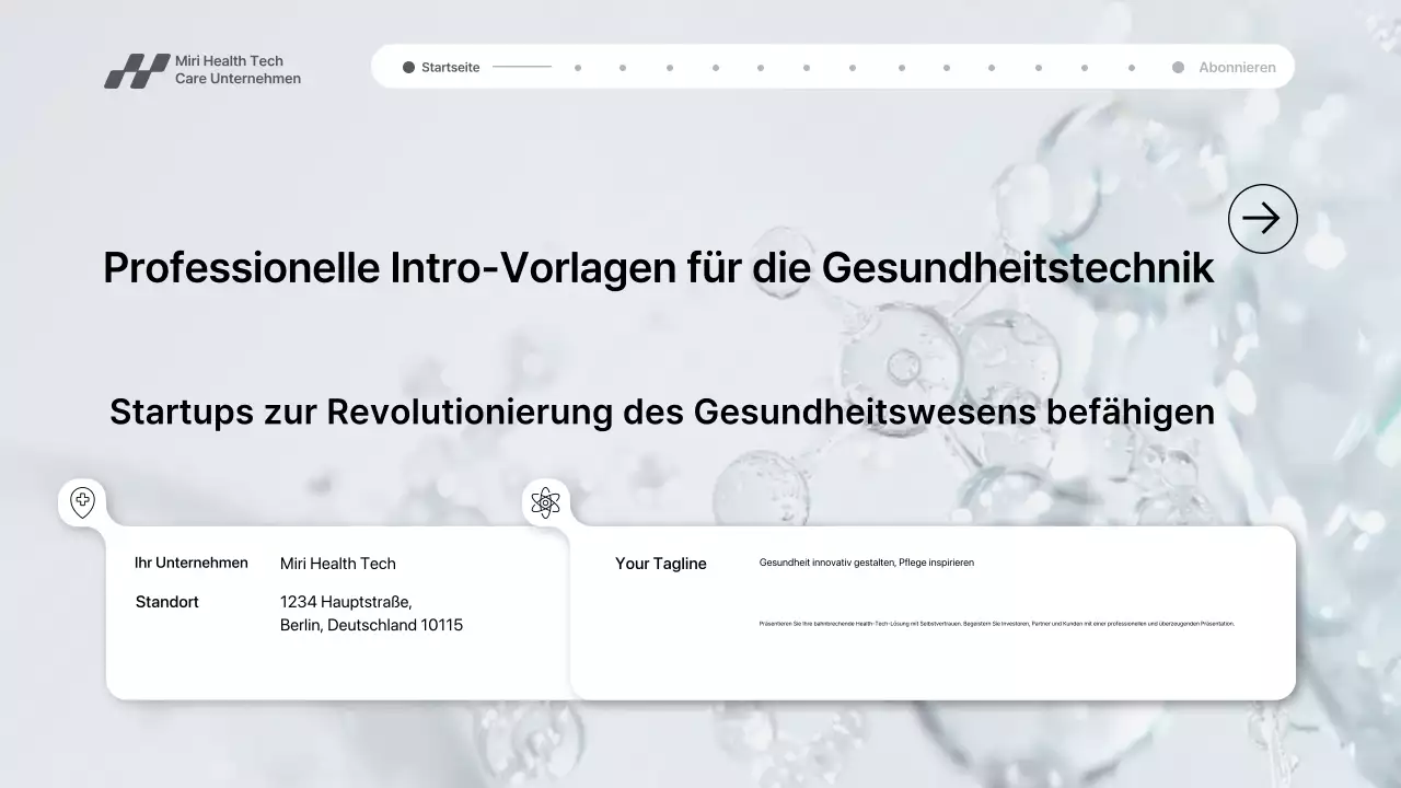 Graue moderne Gesundheitstechnologie-Werbung Präsentation