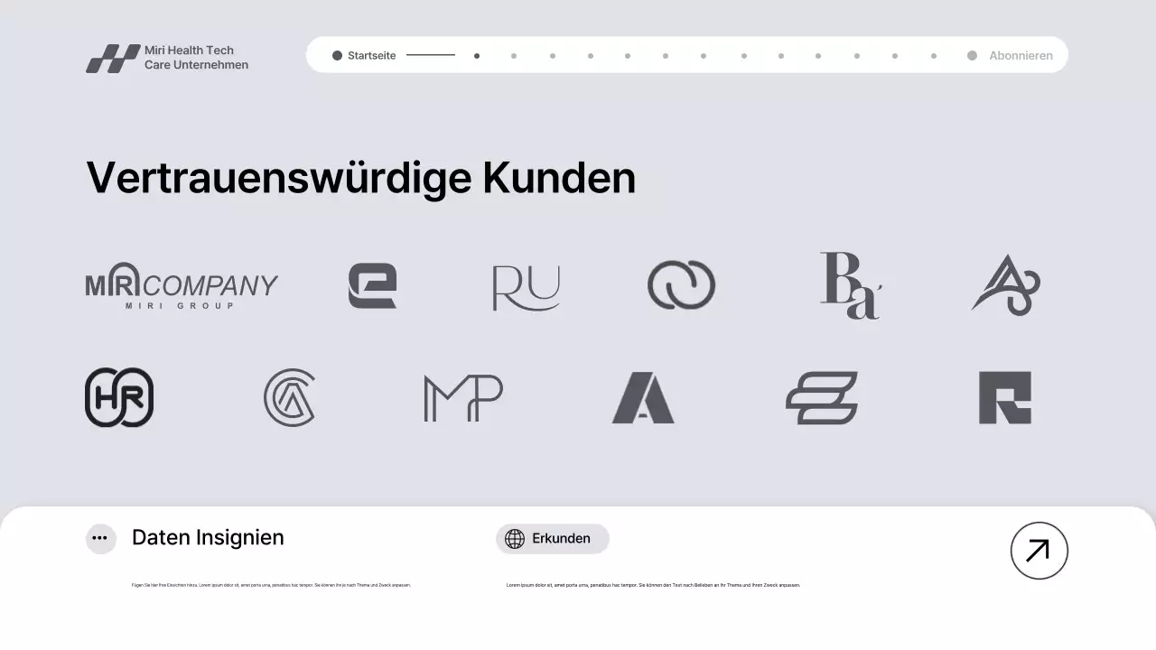 Graue moderne Gesundheitstechnologie-Werbung Präsentation
