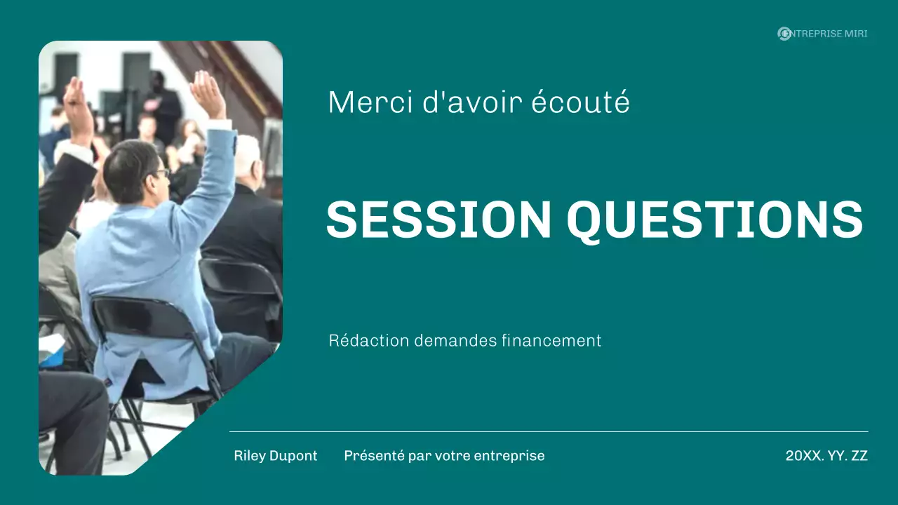 Présentation du plan d'affaires des propositions de financement modernes de Teal