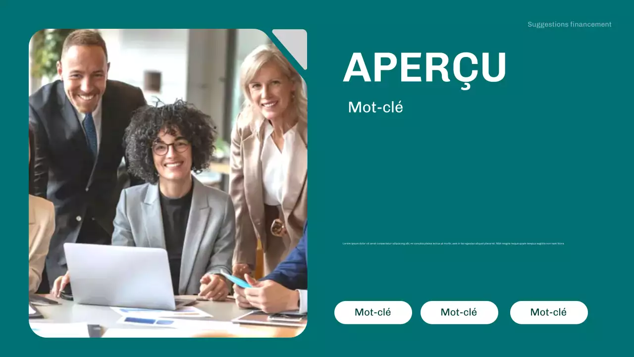 Présentation du plan d'affaires des propositions de financement modernes de Teal