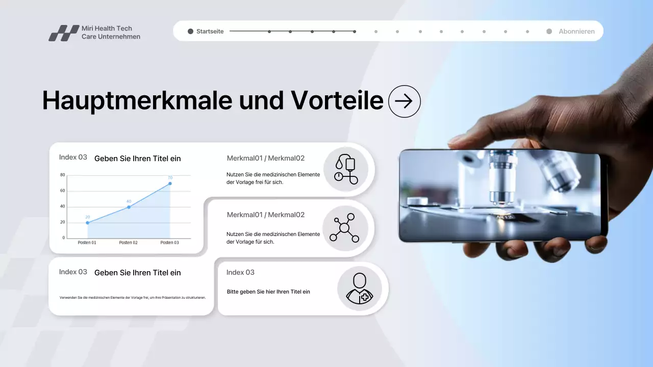 Graue moderne Gesundheitstechnologie-Werbung Präsentation