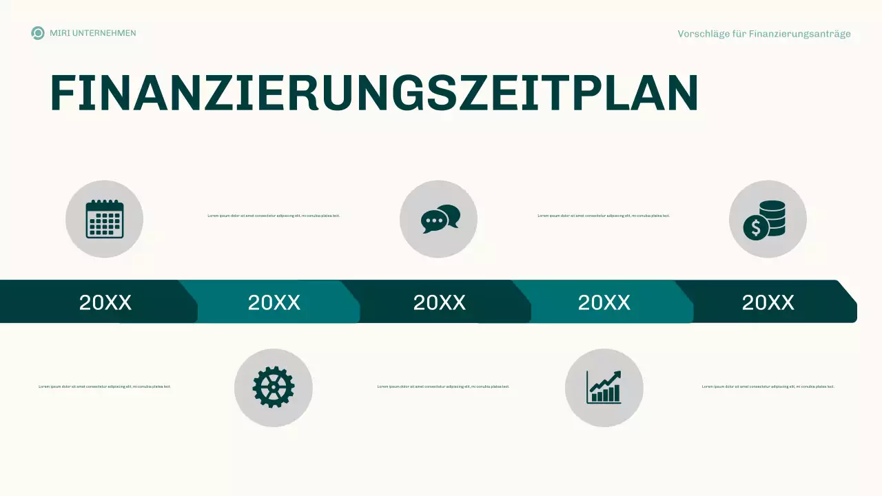 Teal Modern Finanzierungsvorschläge Geschäftsplan Präsentation