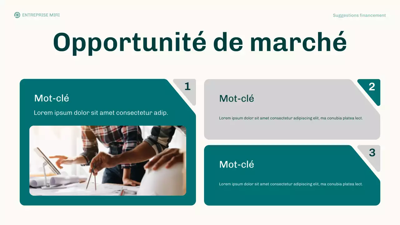 Présentation du plan d'affaires des propositions de financement modernes de Teal