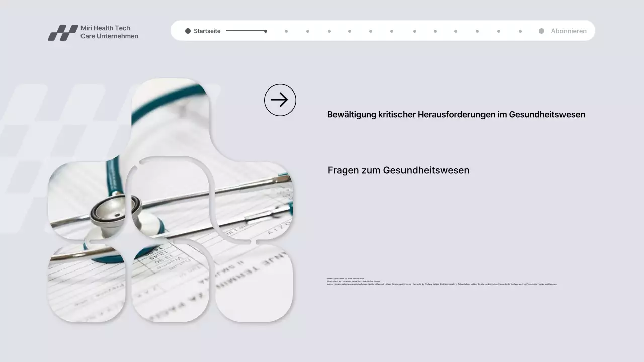 Graue moderne Gesundheitstechnologie-Werbung Präsentation