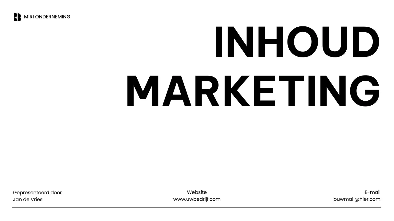 witte moderne contentmarketingpresentatie