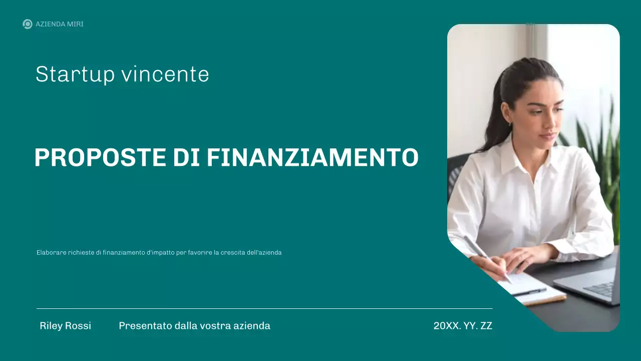 Presentazione del piano aziendale delle proposte di finanziamento Teal Modern