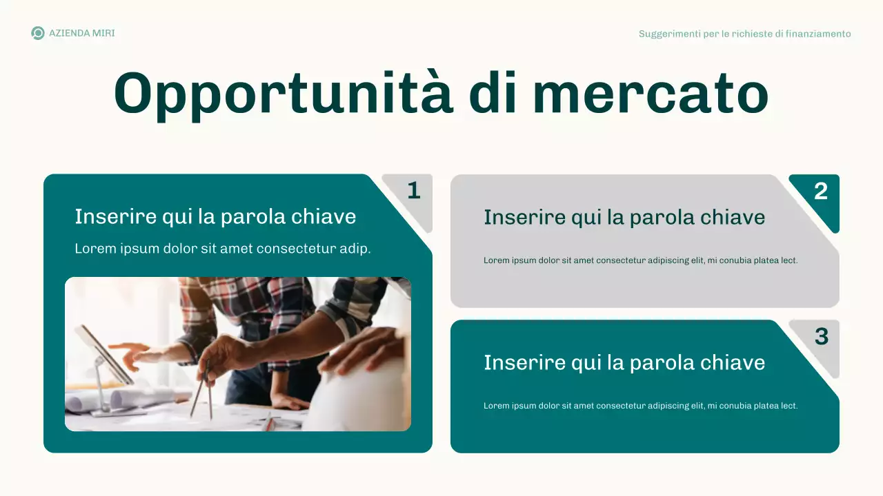 Presentazione del piano aziendale delle proposte di finanziamento Teal Modern