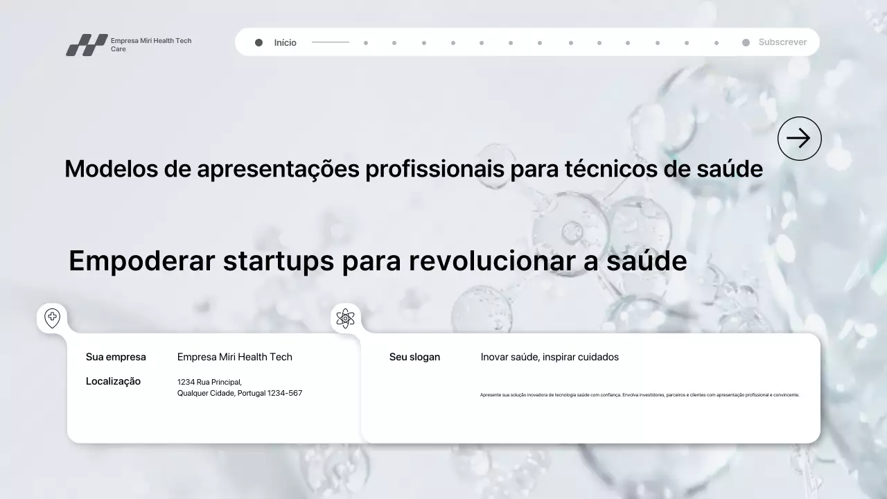 Apresentação de promoção de tecnologia de saúde moderna cinza