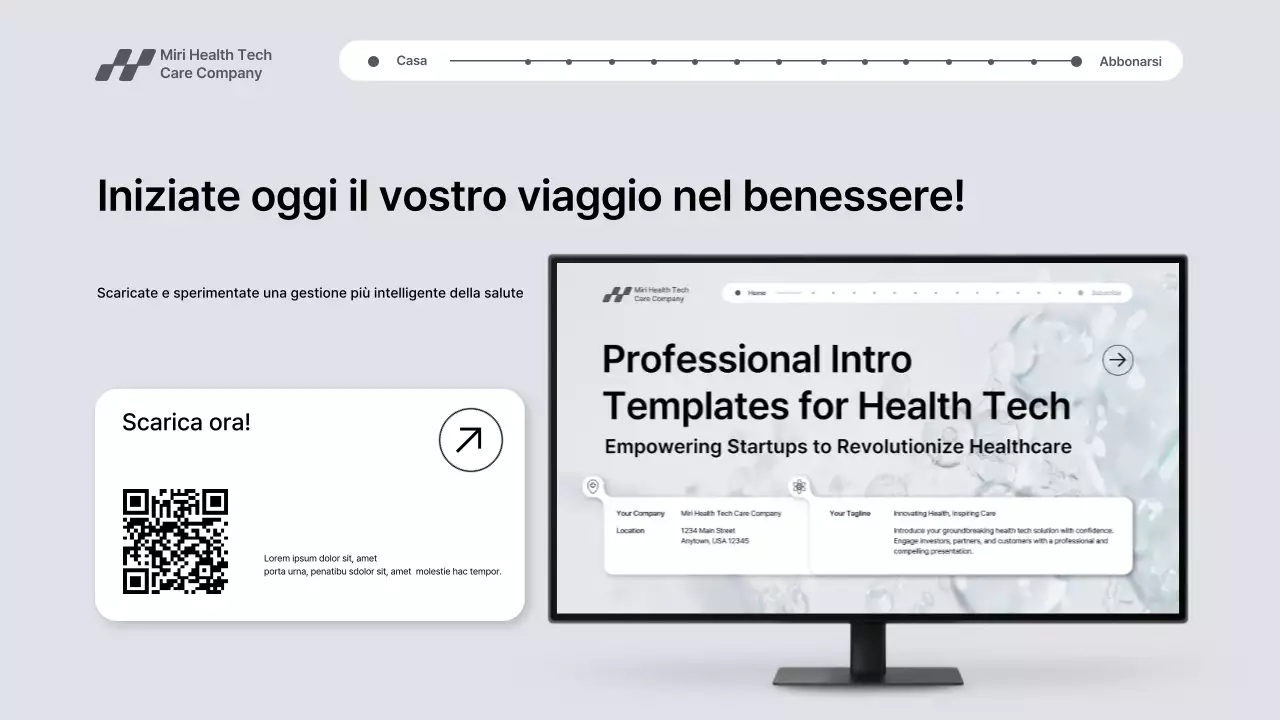 Presentazione della promozione della tecnologia sanitaria moderna grigia