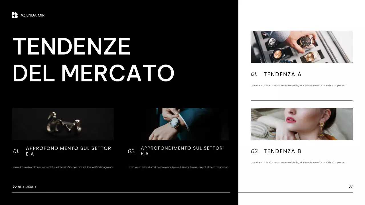 presentazione di marketing dei contenuti moderni e bianchi