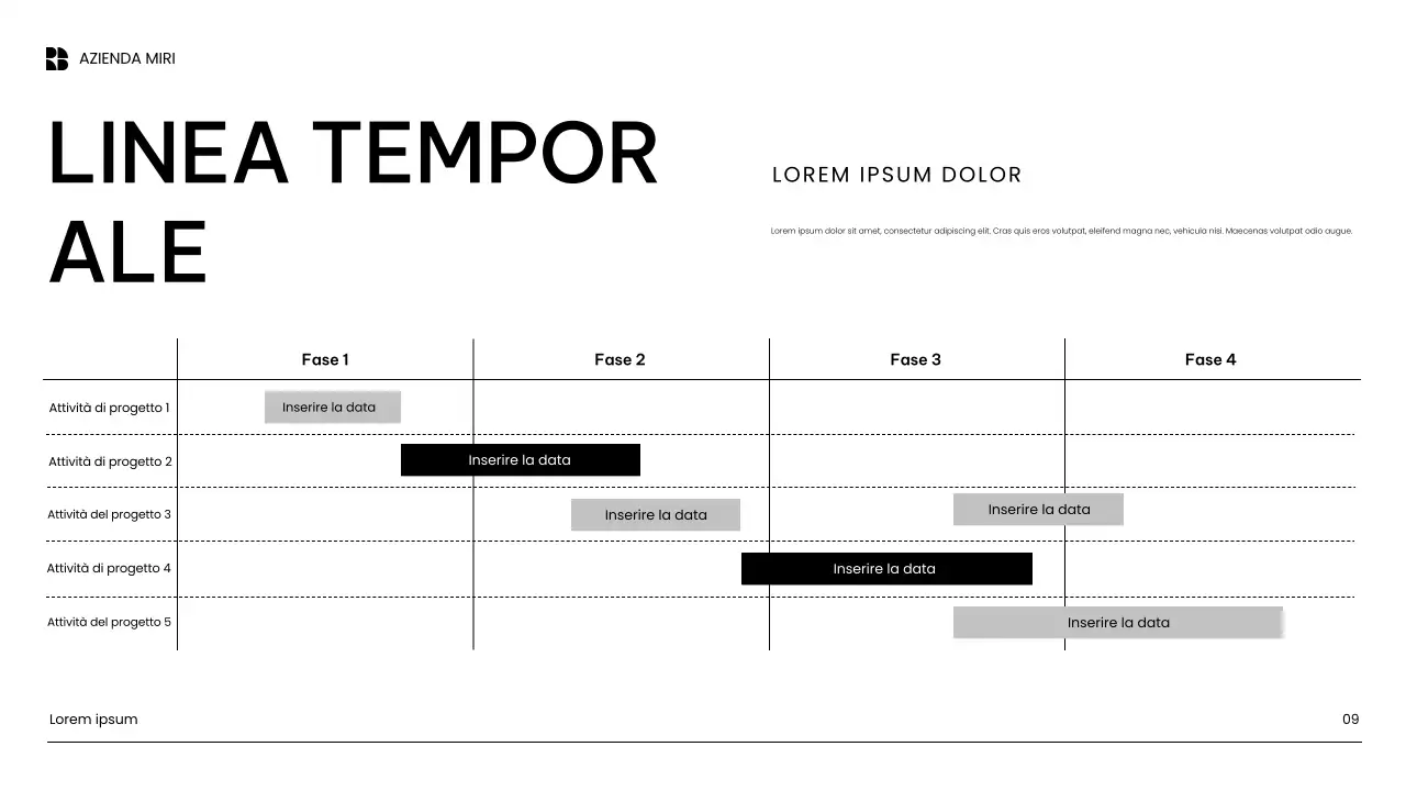 presentazione di marketing dei contenuti moderni e bianchi