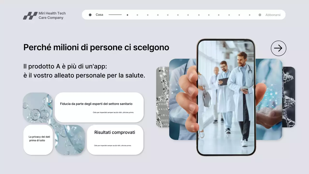 Presentazione della promozione della tecnologia sanitaria moderna grigia