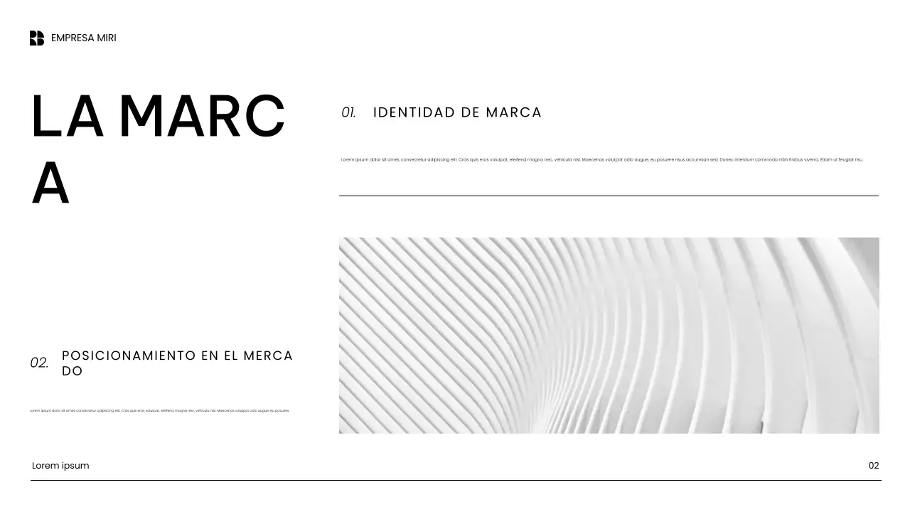 Presentación de marketing de contenidos moderna y blanca