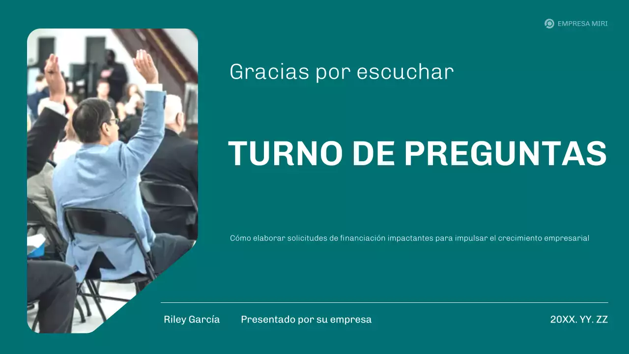 Presentación del plan de negocios de propuestas de financiación modernas de Teal