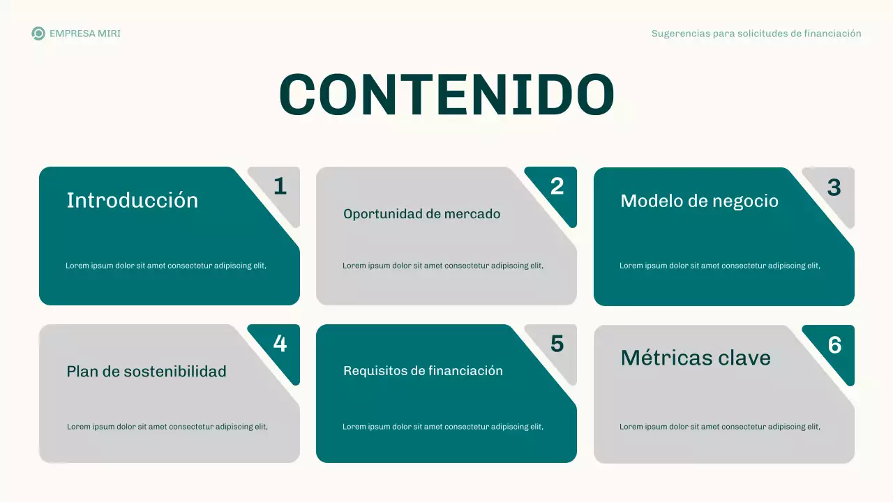Presentación del plan de negocios de propuestas de financiación modernas de Teal