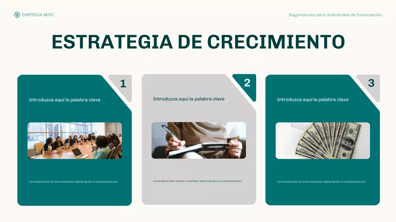 Presentación del plan de negocios de propuestas de financiación modernas de Teal